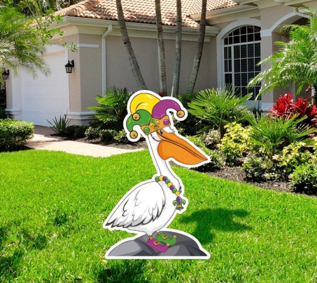 Mardi Gras Pelican with King Cake Fishing Shirt in Hunter Green main image 1