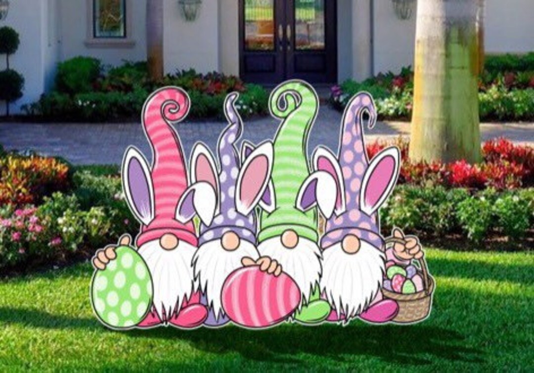 Easter Bunny Gnomes With Eggs and Basket - Etsy