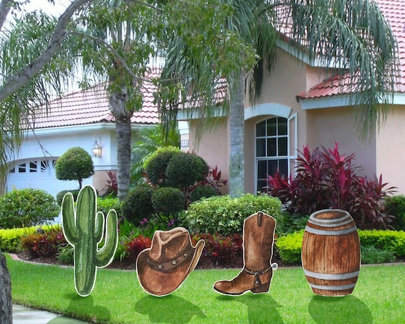 Letrero de patio temático occidental para fiesta // cactus