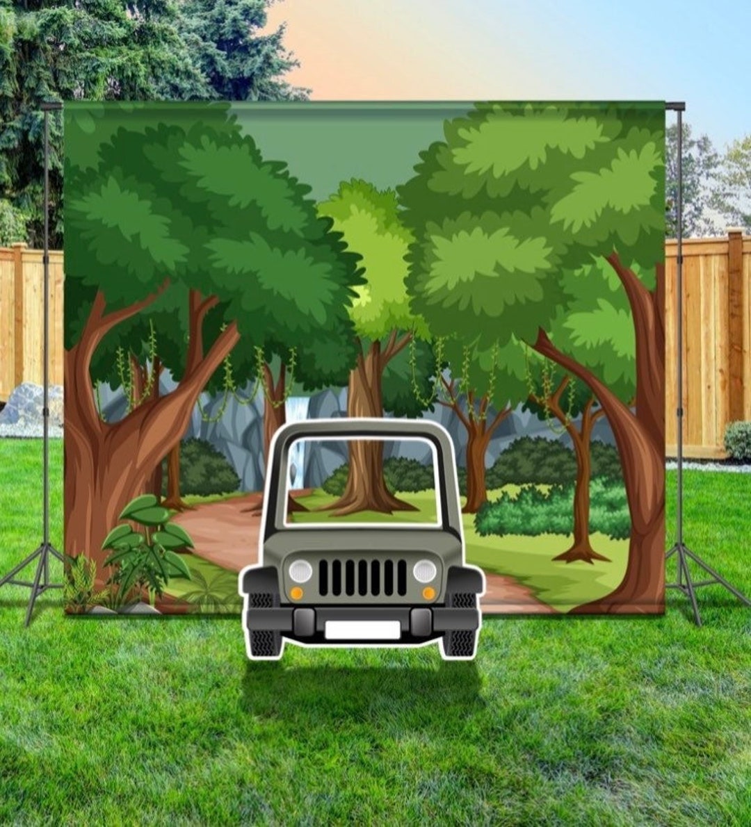 Safari Jeep Photo Booth Prop for Birthday Party Safari Etsy
