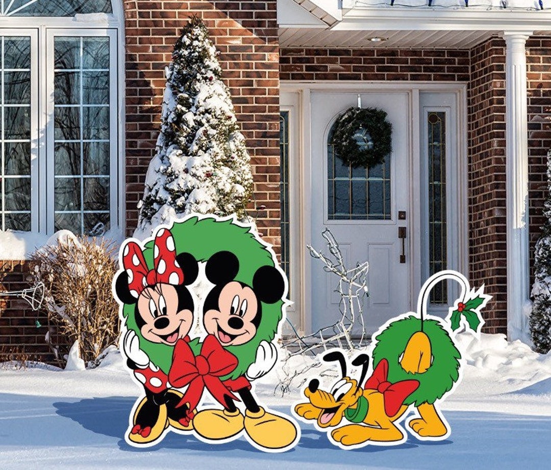 Mickey and Minnie Merry Christmas Garden Decor/ Christmas Decorations