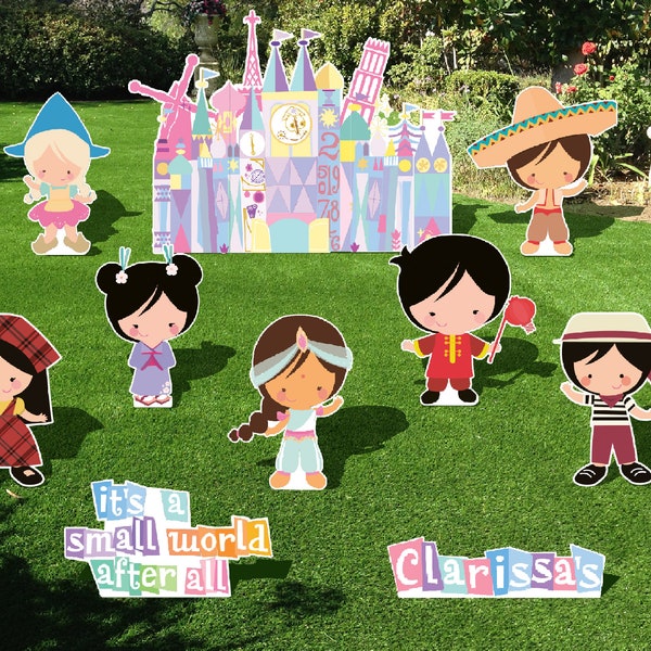 It’s a a small world party cut out || personalized for child’s birthday