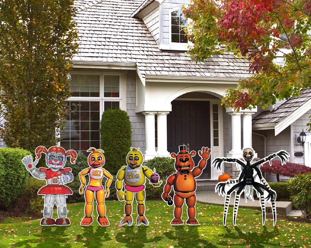 Five Nights at Freddy's Yard Signs - Freddy Fazbear, Chica the Chicken ...