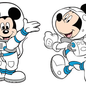 Mickey Mouse Astronaut Waving and Running Space Mickey Party - Etsy