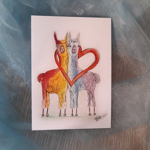 Grußkarte Lama PRIDE