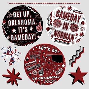 Oklahoma Buttons: Game-day (3in)