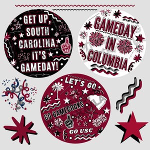 South Carolina Buttons: Game-day (3in)
