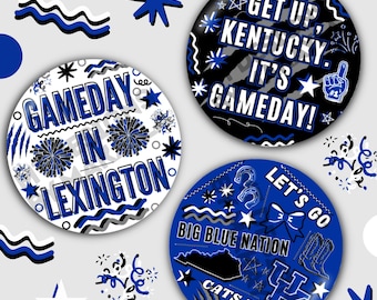 Kentucky Buttons: Game-day (3in)