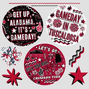 Alabama Buttons: Game-day (3in)