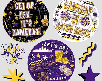 Louisiana State Buttons: Game-day (3in)