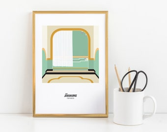 movie posters alternative The Shining movie poster, Stanley Kubrick movie poster, alternative graphic film print, green bathroom, haunted hotel bathroom, room 237