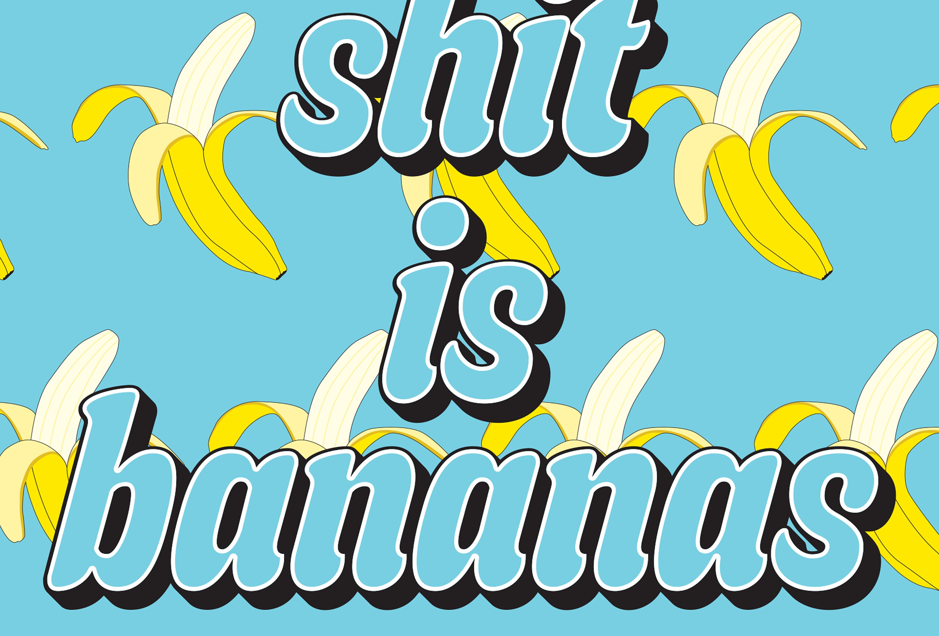 This Shit is Bananas Quote Repeat Pattern Print Typography Etsy UK