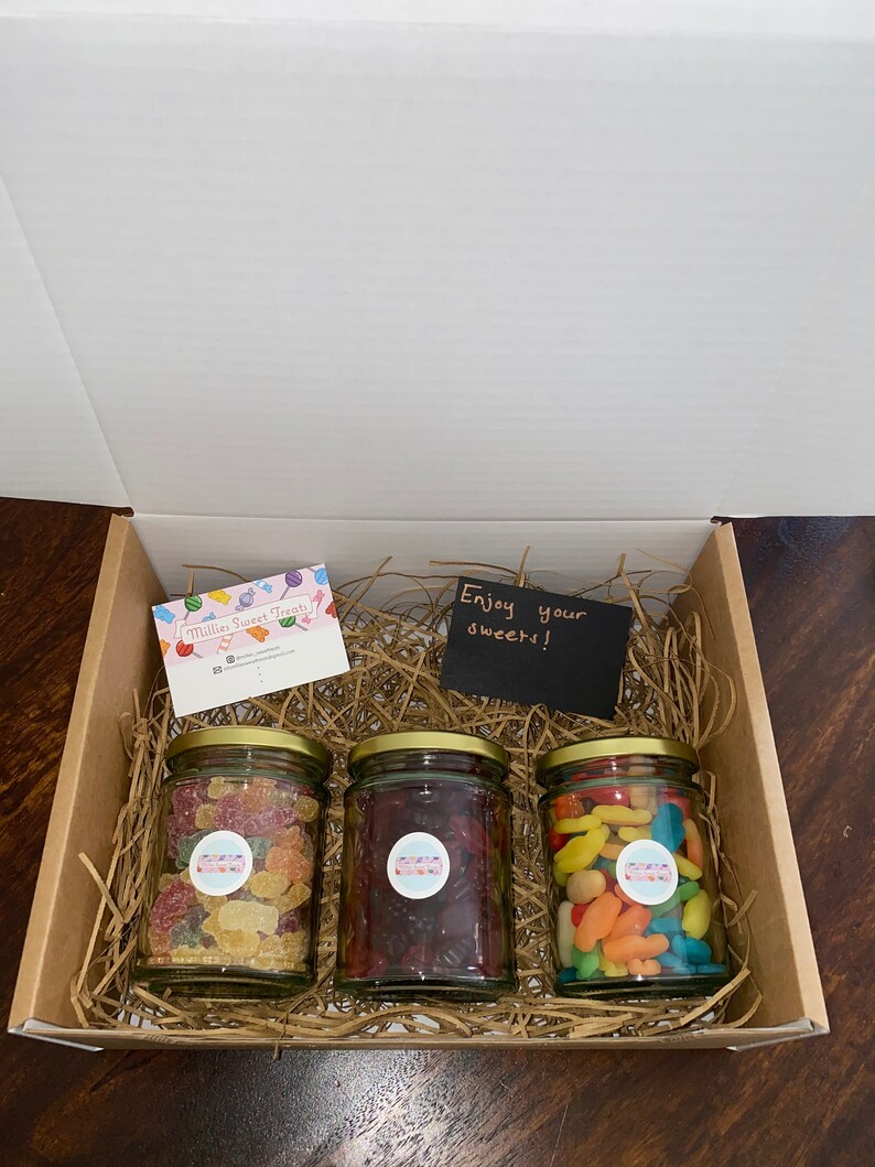 Sweet gift box. Large jars filled with sweets of your choice. Etsy