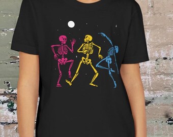 Camiseta juvenil del Orgullo Pansexual, camiseta de esqueletos danzantes, regalo pansexual, camiseta de esqueleto, camiseta Whimsigoth, LGBTQ, camiseta queer, bandera del Orgullo Pan