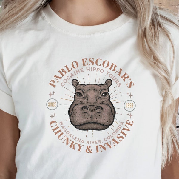 Cocaine Hippo T-Shirt, Pop Culture Shirt, Hippo TShirt, Pablo Escobar Hippos Shirt, Hippo News Story Shirt, News Lover, Gifts for Boyfriend