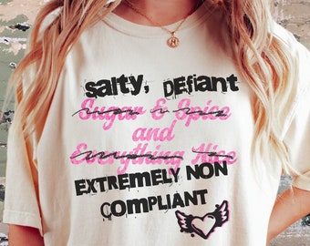 Comfort Colors Feminist Shirt, Salty Defiant Extremely Non Compliant, Leftist Shirt, Equal Rights Shirt, GRL PWR, Activist Shirt, Democrat