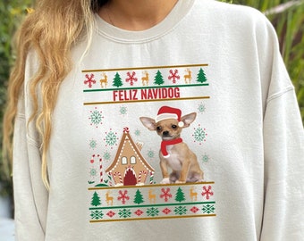 Chihuahua Christmas Sweatshirt Ugly Christmas Sweater Men Tacky Christmas Sweater Funny Christmas Shirts Chihuahua Mom Gift Pajama Top Etsy