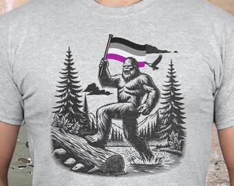 Camiseta Bigfoot, Camisa del Orgullo Asexual, Orgullo ACE, Orgullo Sutil, Camisa Queer, Camisa LGBT, Camiseta LGBTQ, Orgullo Divertido, Regalo para Asexual, Aliado del Orgullo