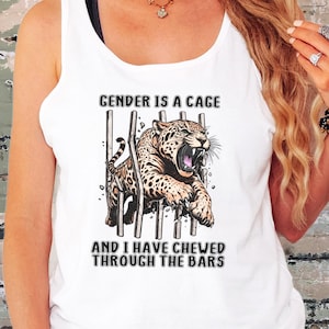Gender is a Cage Tank Top | Transgender Pride Shirt | ENBY Clothes for Gender Freedom