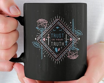 Subtle Trans Pride Mug, Subtle Transexual Pride, Subtle LGBT Transgender Pride Coffee Mug,Transgender Pride Flag Colors Trust in Your Truth