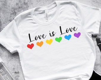 Love is Love Shirt, Love Is Love Shirt Women, Love is Love Shirt Men, LGBTQ shirt, Gift for Dad, Retro Rainbow Shirt, Gift for mom
