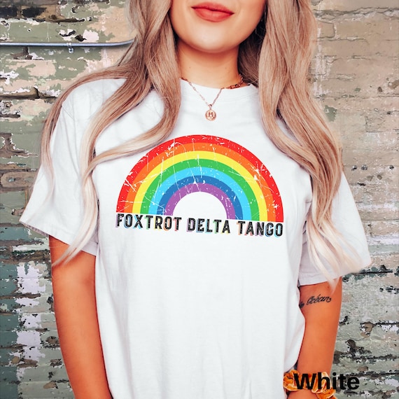 Subtle Anti Trump Shirt, FDT Comfort Colors TShirt, Vintage Style Tee, Political Rainbow Shirt, Democrat T-Shirt, Plus Size Protest Top, Lib