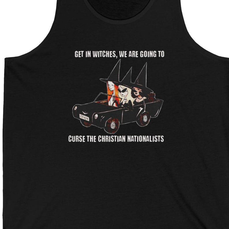 Anti Christian Nationalism Tank Top, Leftist Activist Shirt, Liberal Gift, Anti MAGA Tank, Anti Republican, Witchy Aesthetic, Fuck Trump image 7