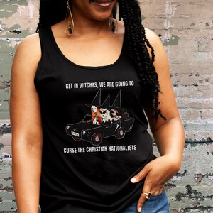 Anti Christian Nationalism Tank Top, Leftist Activist Shirt, Liberal Gift, Anti MAGA Tank, Anti Republican, Witchy Aesthetic, Fuck Trump image 4