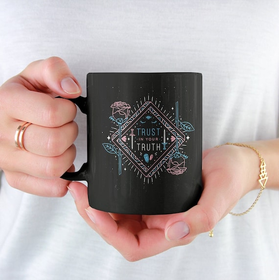Subtle Trans Pride Mug, Subtle Transexual Pride, Subtle LGBT Transgender Pride Coffee Mug,Transgender Pride Flag Colors Trust in Your Truth