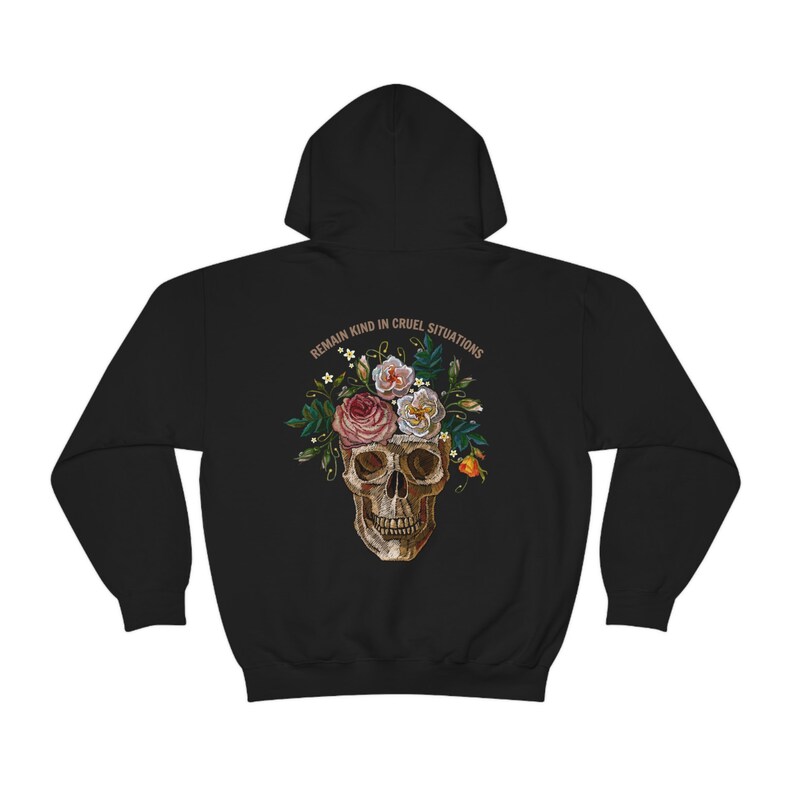 Sudadera con capucha gótica, sudadera de calavera gótica romántica, Whimsigoth, ropa de calle inspiradora, sudadera con capucha de poeta, cabaña oscura, gótica de talla grande imagen 2