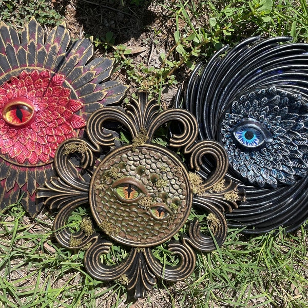 Creature Eye Wall Art, Crow/Raven, Phoenix, Dragon