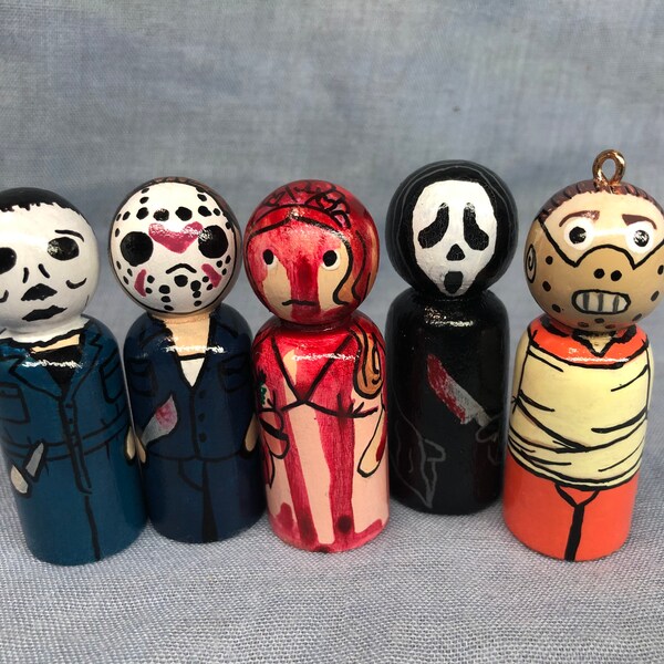 Horror Movie characters/Peg Dolls/Crazy Killers Custom Dolls