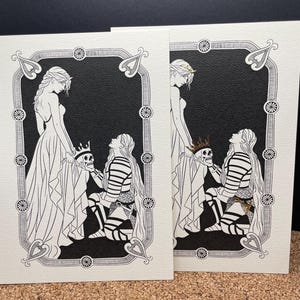 Kunstdruck, Ritter und Prinzessin, Mideval, Lesben