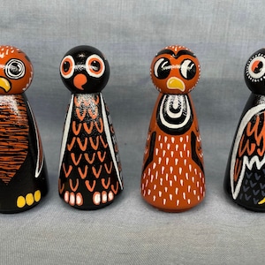 Halloween Owl Peg Dolls: Vintage Spooky Decor