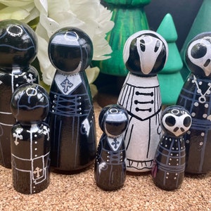 Gothic peg doll characters, plague doctor