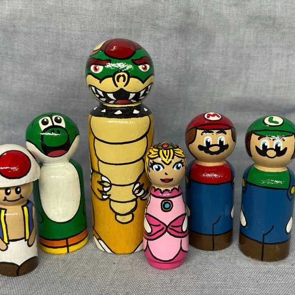 Mario and friends peg doll set