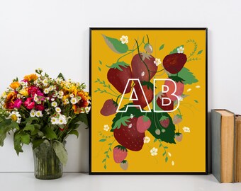 Strawberry Fields, Monogram Art Print