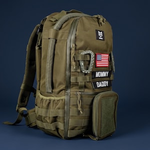 Tactical Diaper Bag Backpack, Personalized Dad Diaper Bag with Wipes Pocket, Military Style Baby Bag, MOLLE Nappy Backpack, New Dad Gift