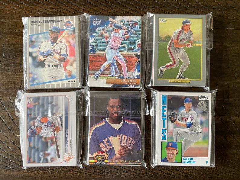New York Mets Baseball Cards Grab Bag of 30 Cards From Etsy