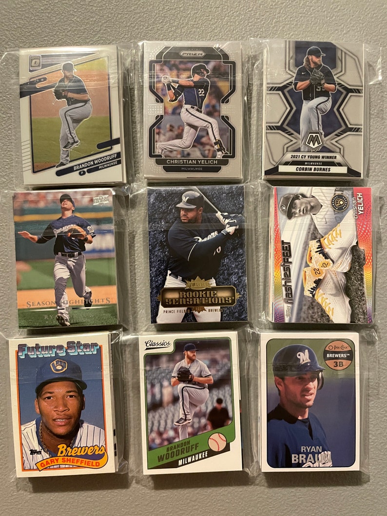 Milwaukee Brewers Baseball Cards Grab Bag of 30 Cards From Etsy