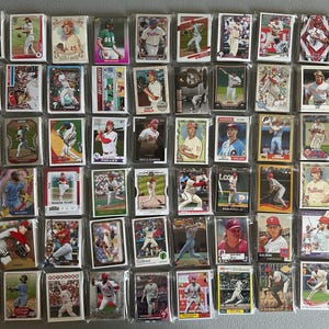 Tarjetas de béisbol de los Philadelphia Phillies: una colección de 30 tarjetas de la década de 1980 a la actualidad.