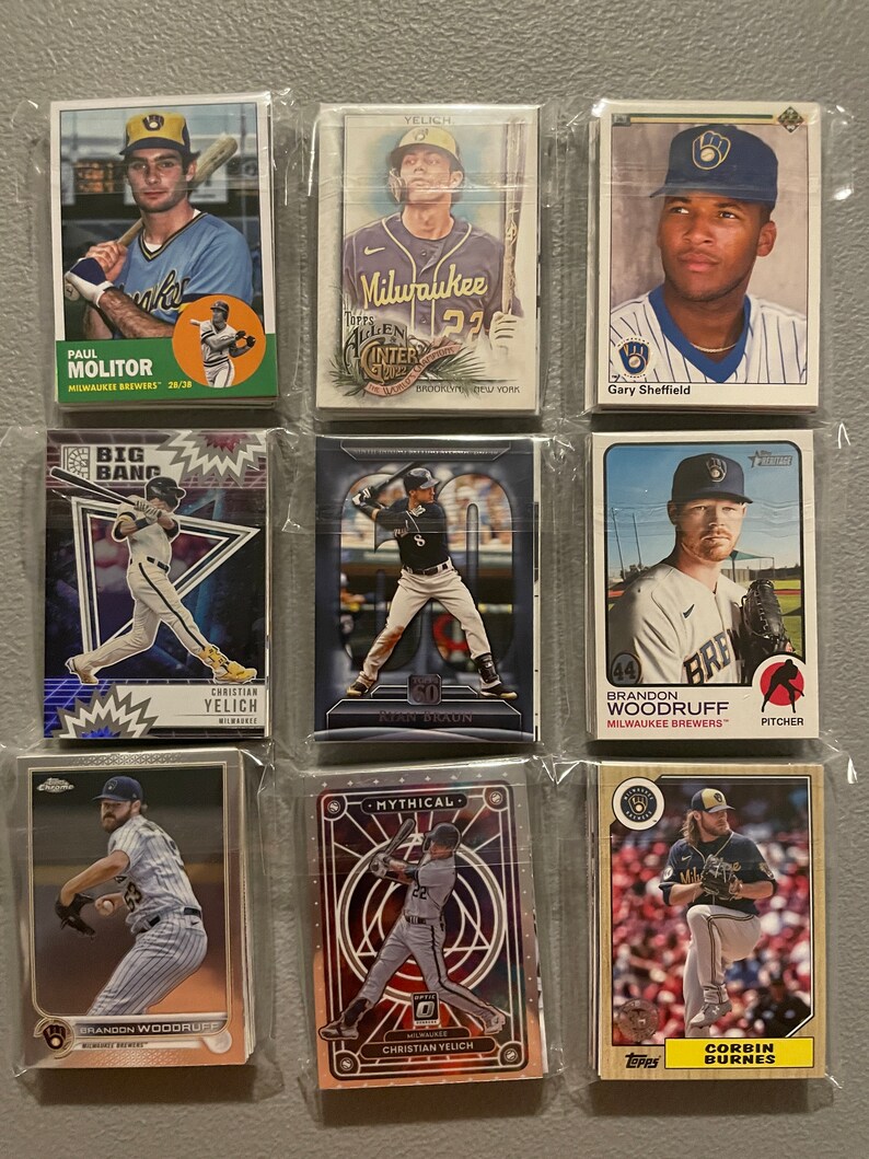 Milwaukee Brewers Baseball Cards Grab Bag of 30 Cards From Etsy