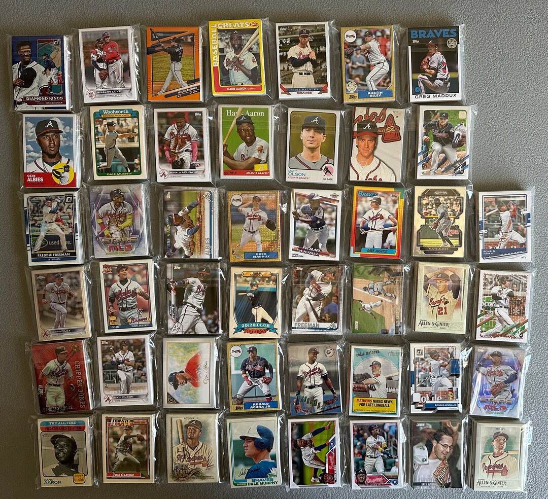Atlanta Braves Baseball Cards Grab Bag of 30 Cards From Etsy