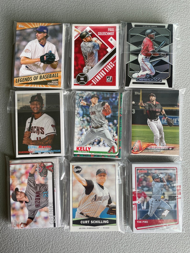 Arizona Diamondbacks Baseball Cards Grab Bag of 30 Cards Etsy