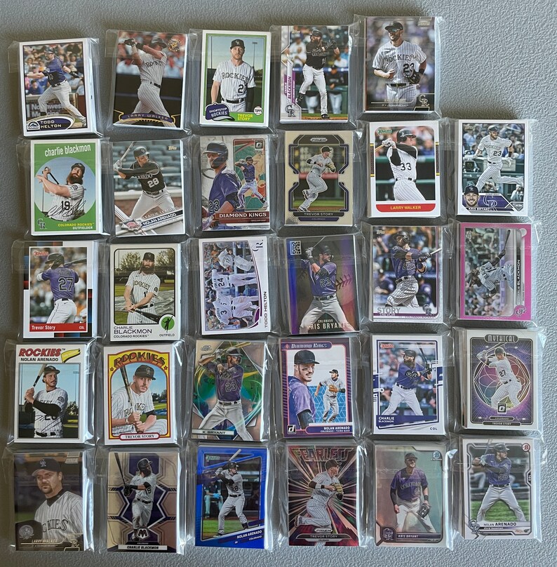 Colorado Rockies Baseball Cards Grab Bag of 30 Cards From Etsy