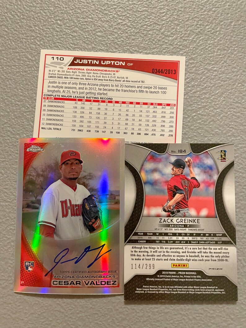 Arizona Diamondbacks Baseball Cards Grab Bag of 30 Cards Etsy