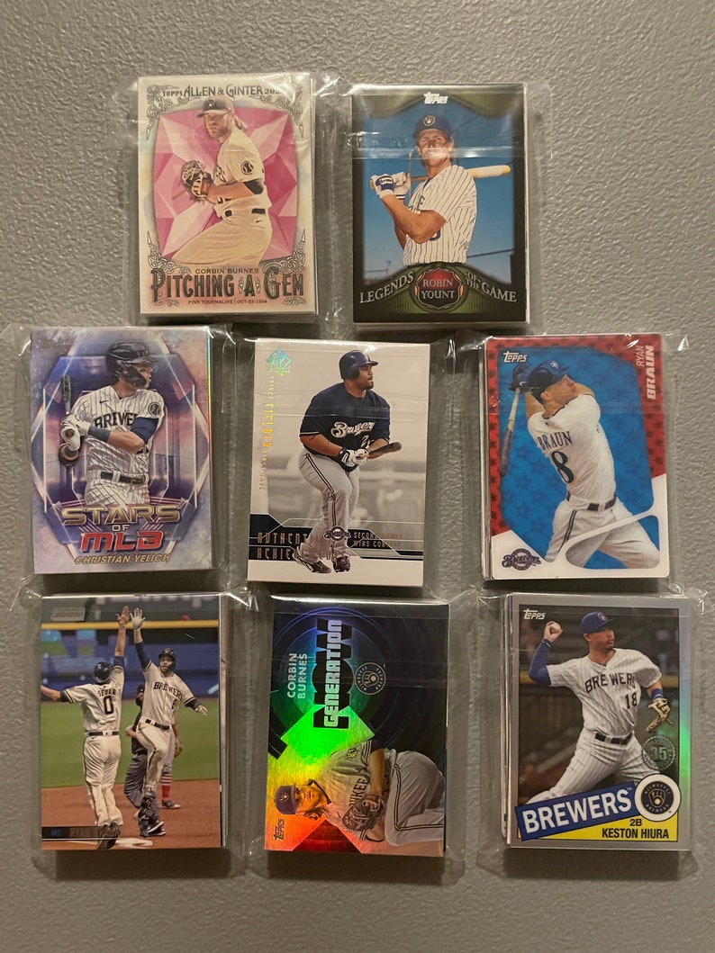 Milwaukee Brewers Baseball Cards Grab Bag of 30 Cards From Etsy