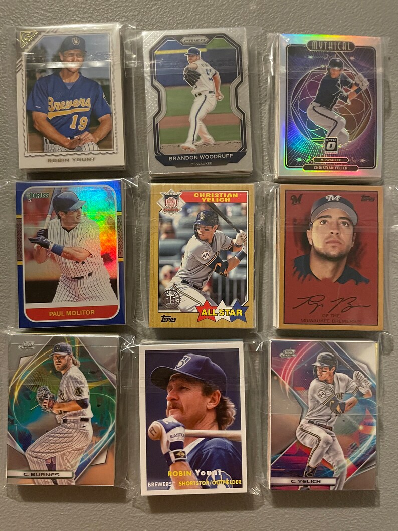 Milwaukee Brewers Baseball Cards Grab Bag of 30 Cards From Etsy
