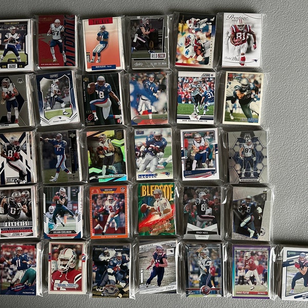 New England Patriots Football Cards - Grab Bag of 30 Cards from 1980s-Today