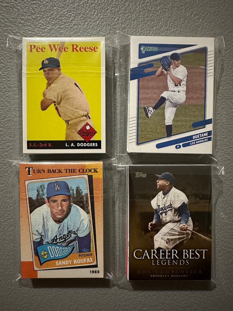 Los Angeles Dodgers Baseball Cards Grab Bag of 30 Cards From Etsy